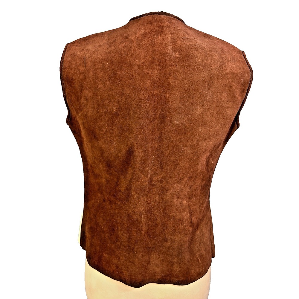 Vintage Hand-made Deer Hide Leather Suede Vest/ Skirt Fringe Three Tone OOAK - Picture 3 of 16